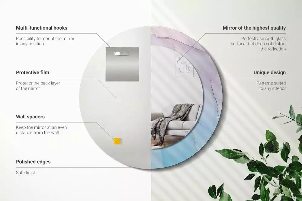 Kerek tükör fali dísz Márvány stílusú