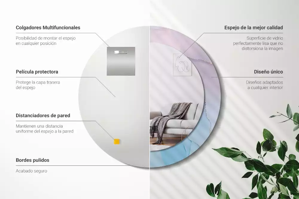 Kerek tükör fali dísz Márvány stílusú