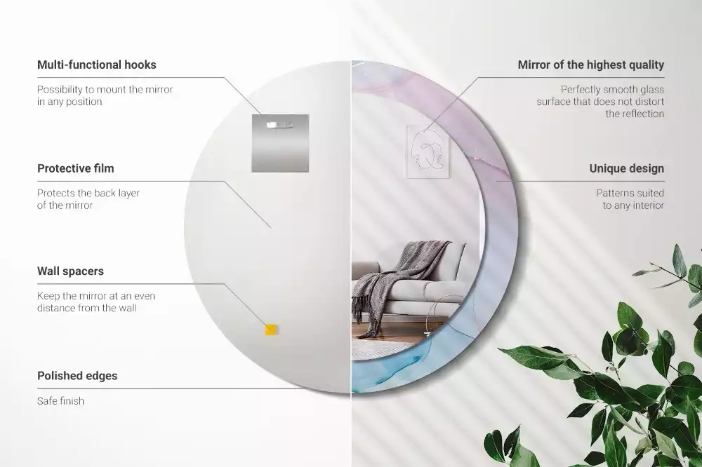 Kerek tükör fali dísz Márvány stílusú