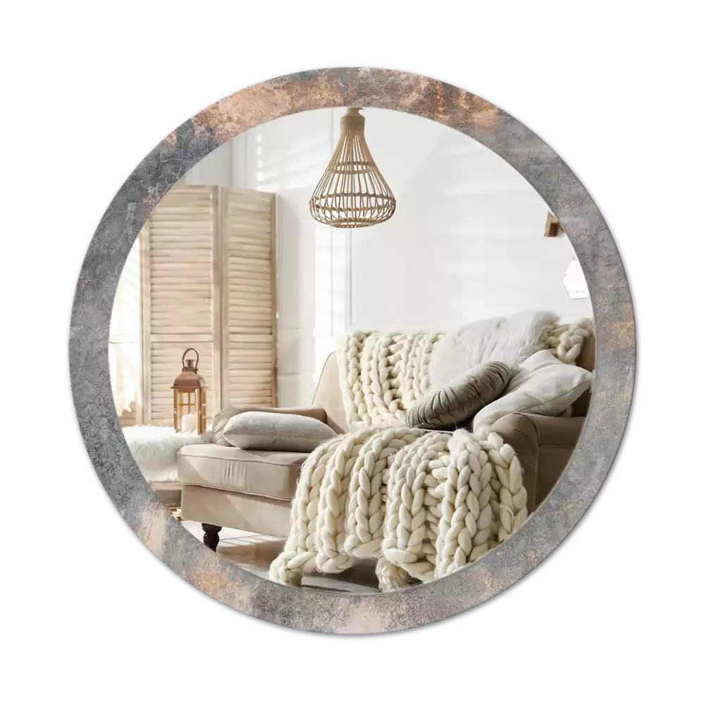 Kerek tükör fali dísz Vintage beton