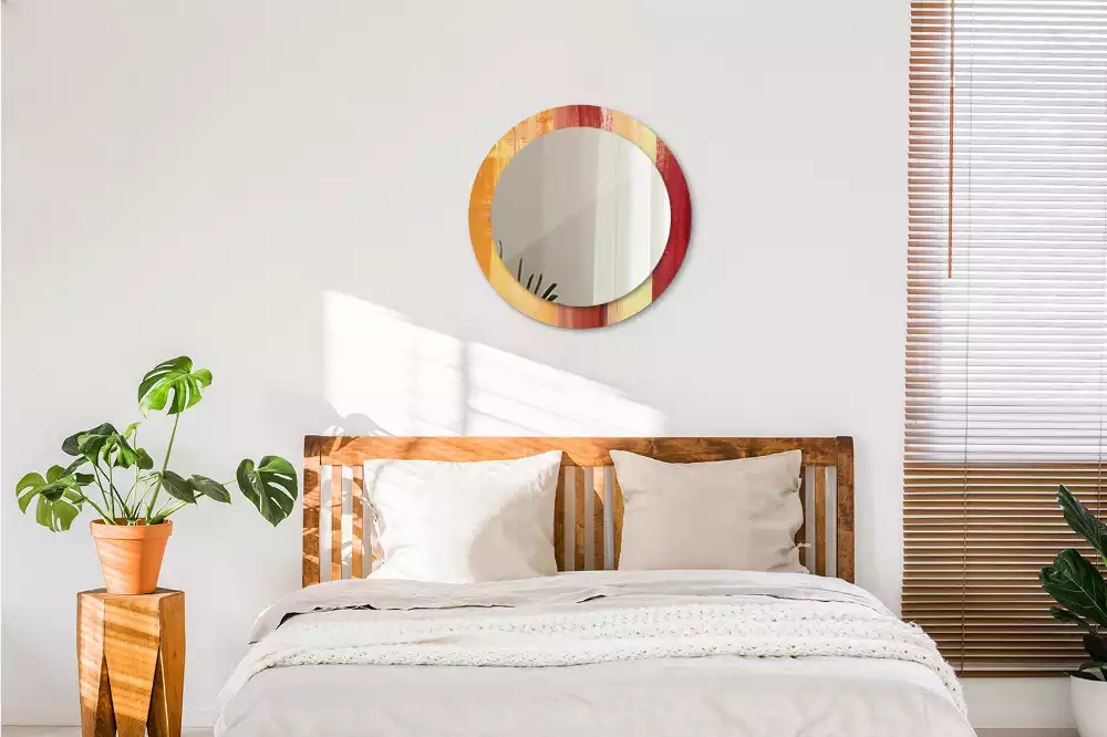 Kerek tükör fali dísz Absztrakt festészet