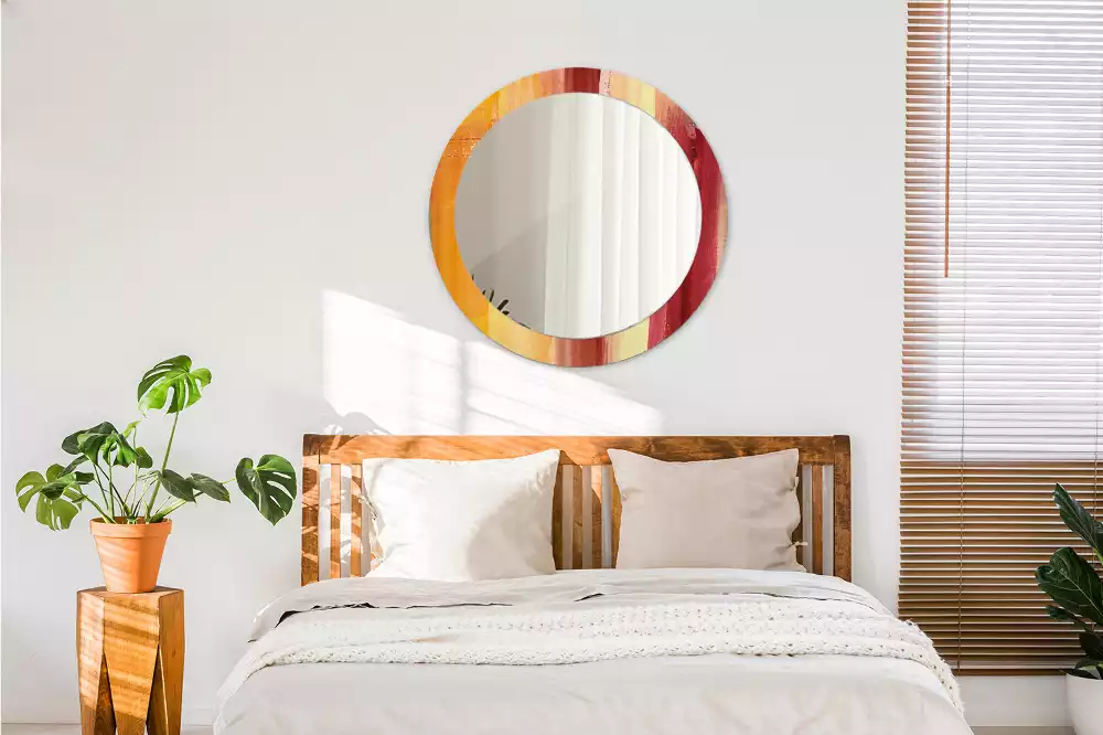 Kerek tükör fali dísz Absztrakt festészet