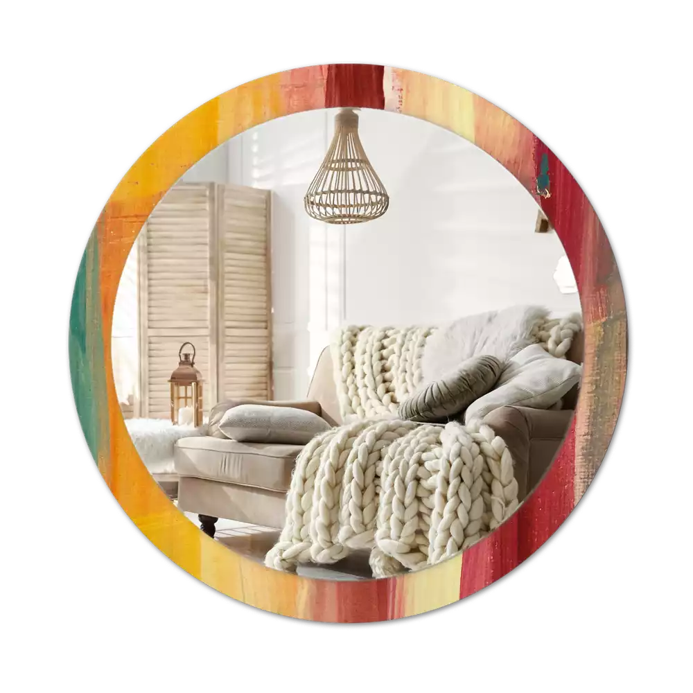 Kerek tükör fali dísz Absztrakt festészet