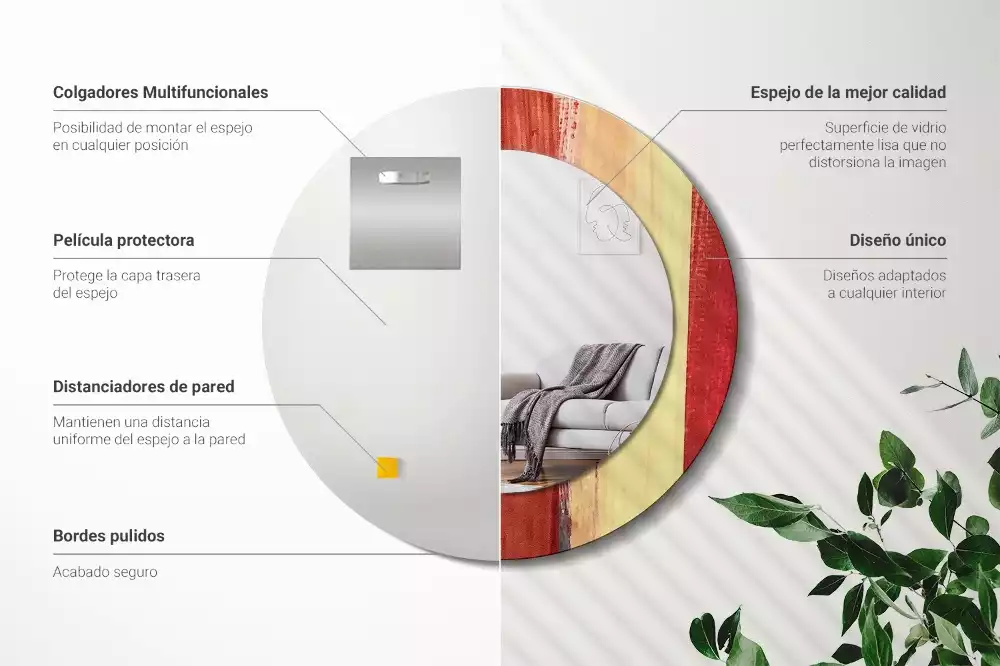 Kerek tükör fali dísz Absztrakt festészet