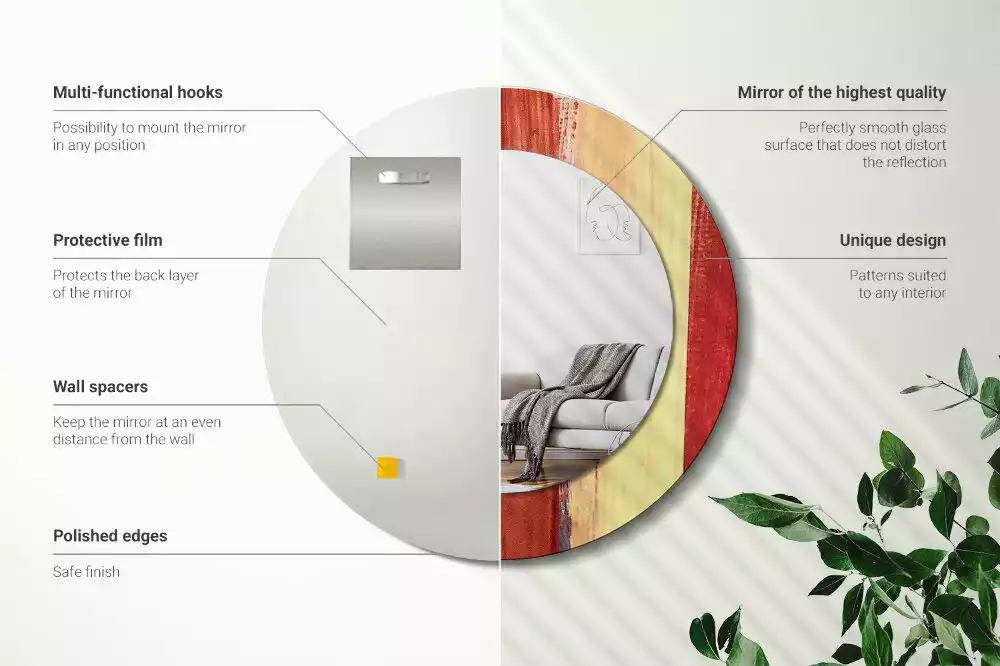 Kerek tükör fali dísz Absztrakt festészet