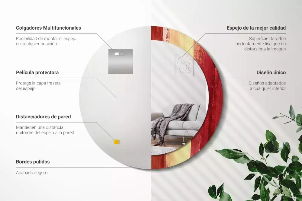 Kerek tükör fali dísz Absztrakt festészet