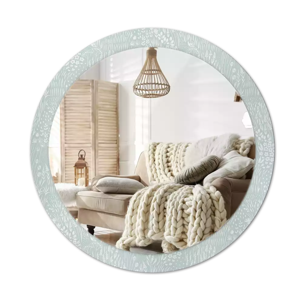 Kerek tükör fali dísz Csiga a réten