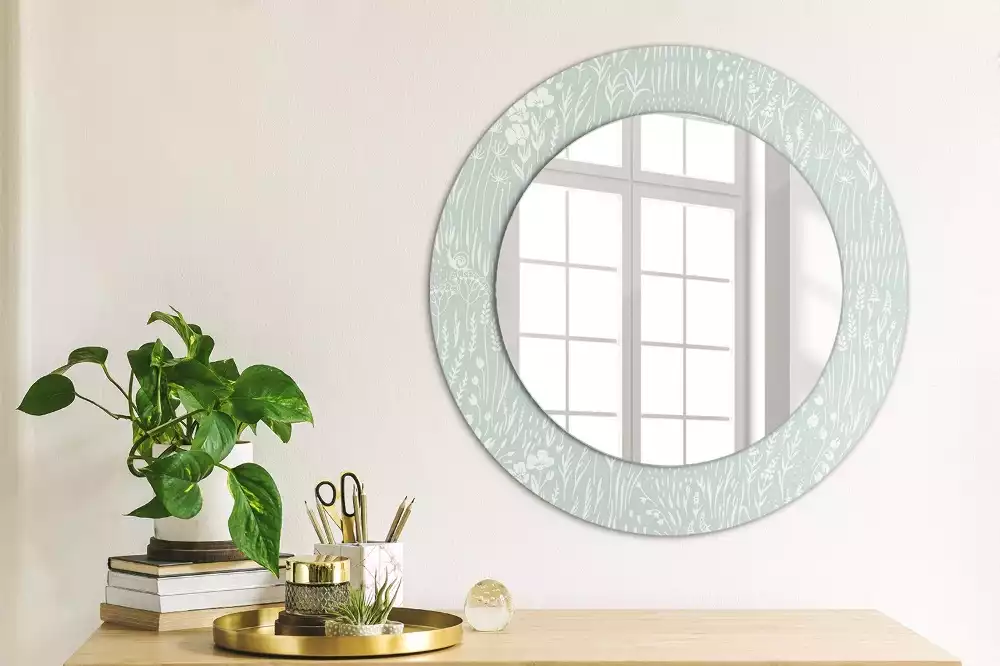 Kerek tükör fali dísz Csiga a réten