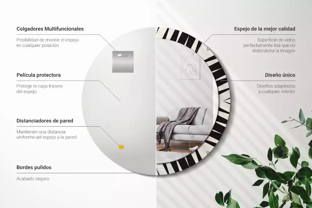 Kerek tükör fali dísz Absztrakt geometria