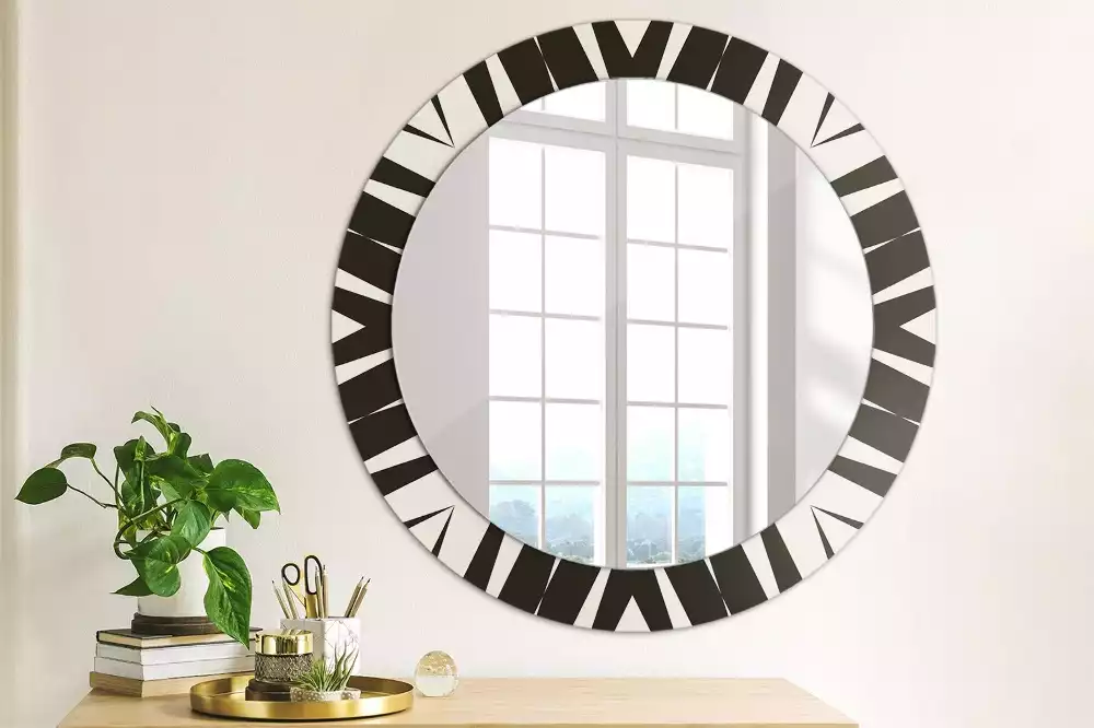 Kerek tükör fali dísz Absztrakt geometria