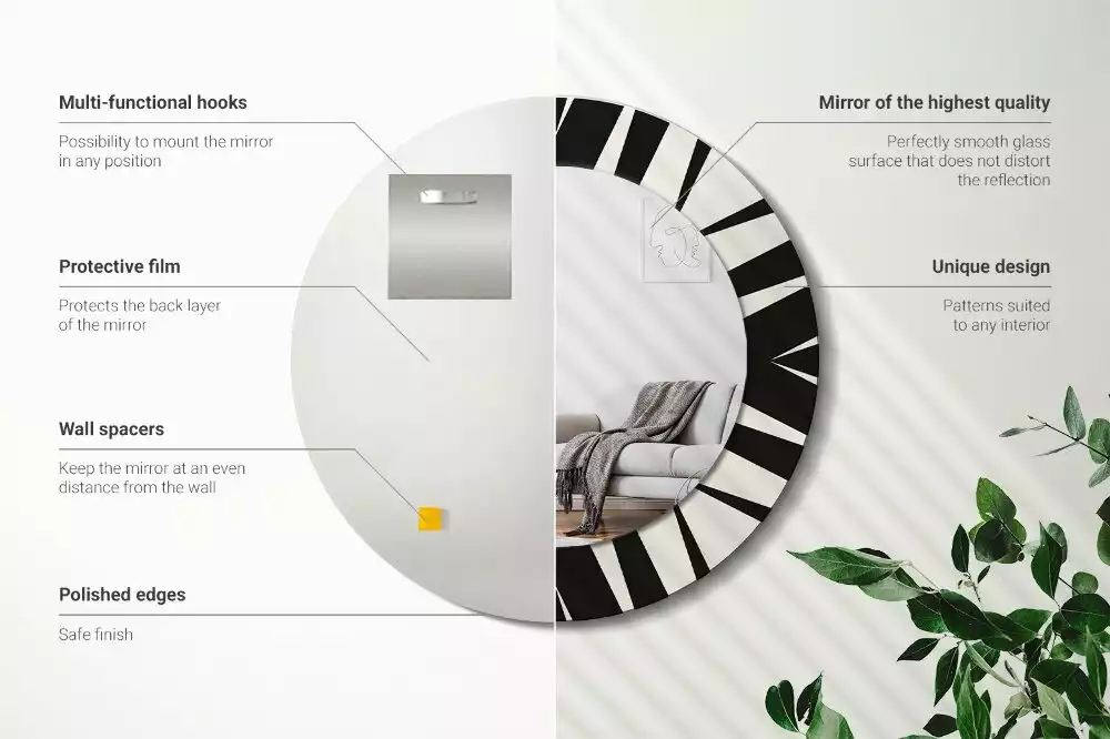 Kerek tükör fali dísz Absztrakt geometria