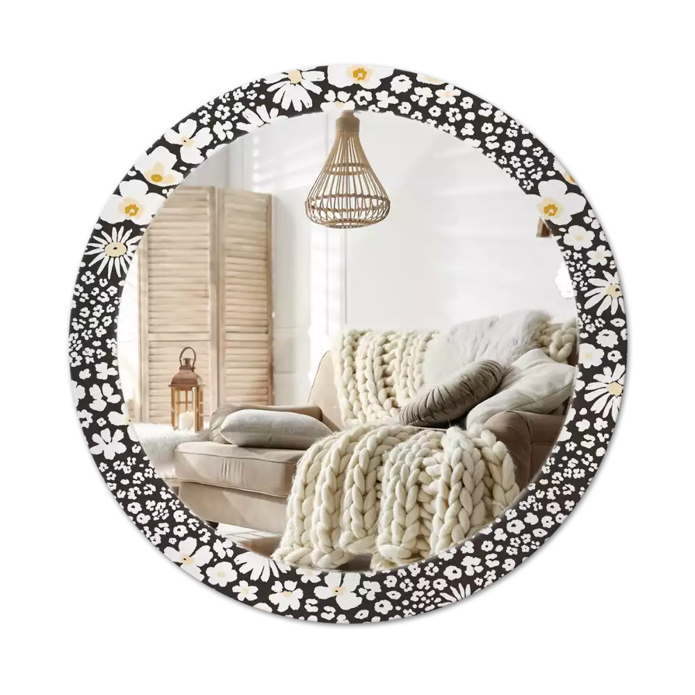 Kerek tükör fali dísz Százszorszépek