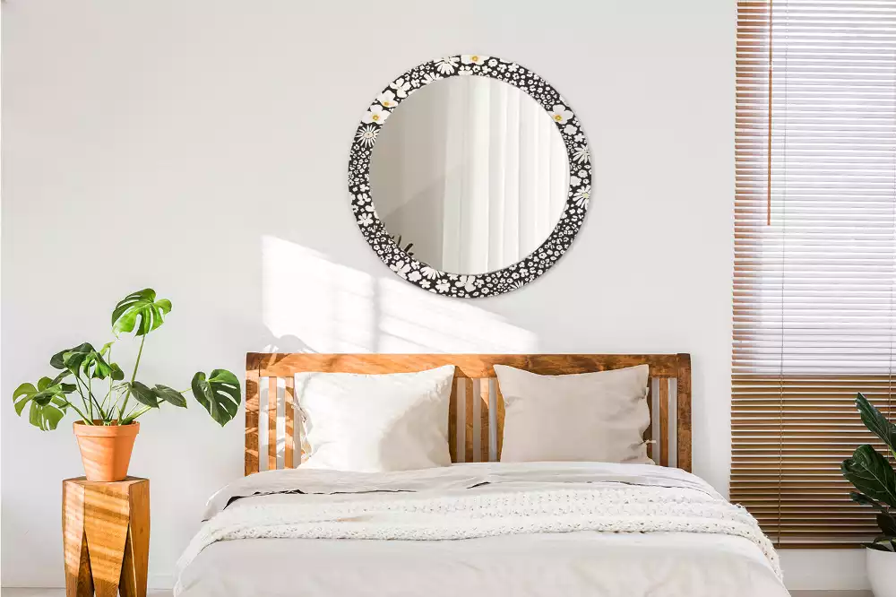 Kerek tükör fali dísz Százszorszépek