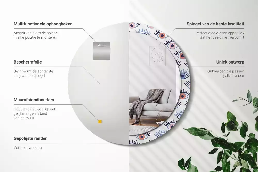 Kerek tükör fali dísz Szemek