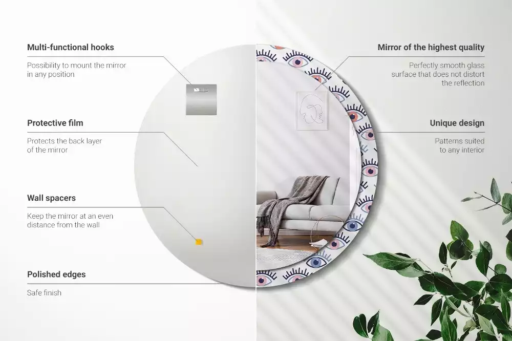 Kerek tükör fali dísz Szemek