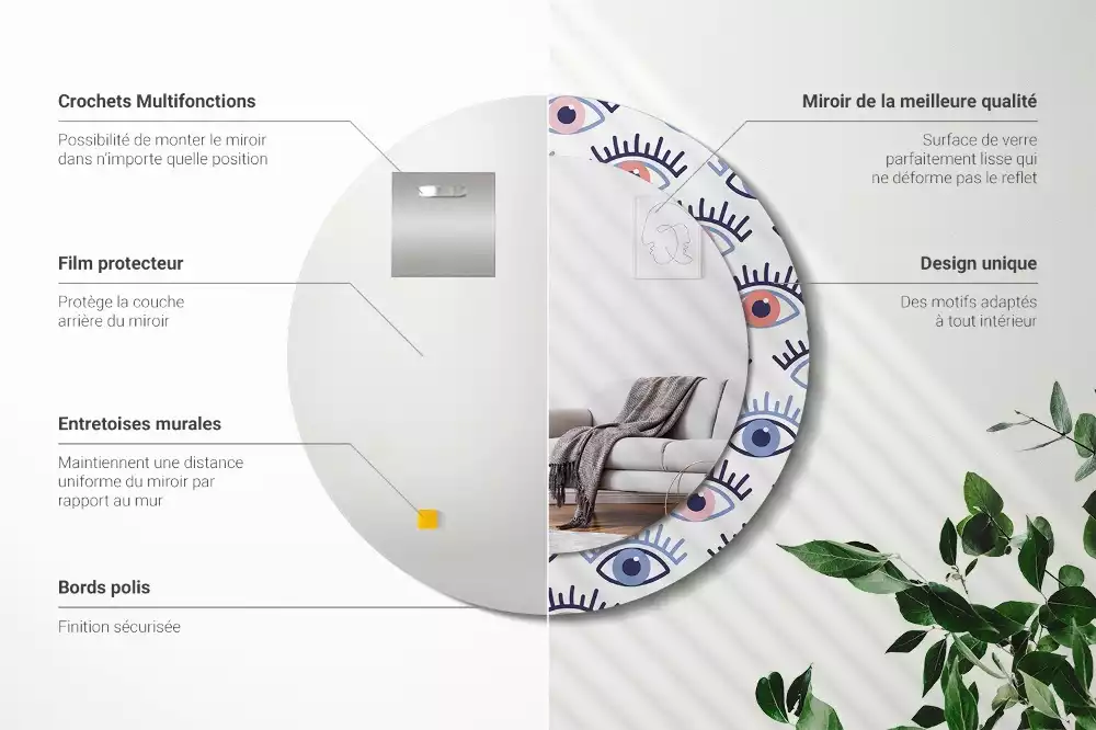 Kerek tükör fali dísz Szemek