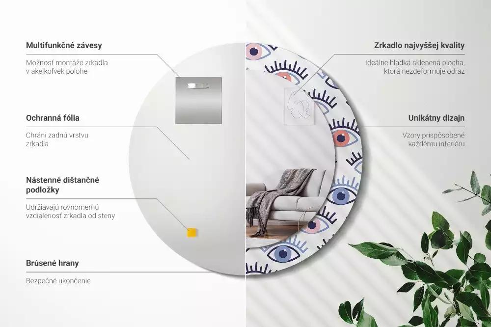 Kerek tükör fali dísz Szemek