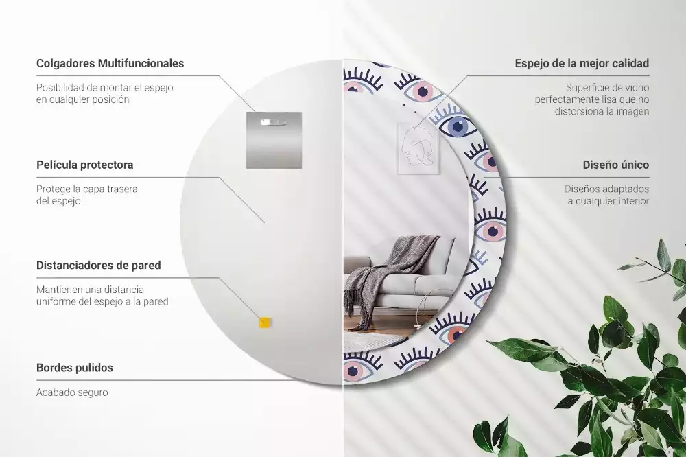 Kerek tükör fali dísz Szemek