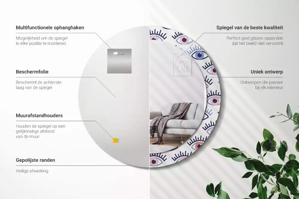 Kerek tükör fali dísz Szemek