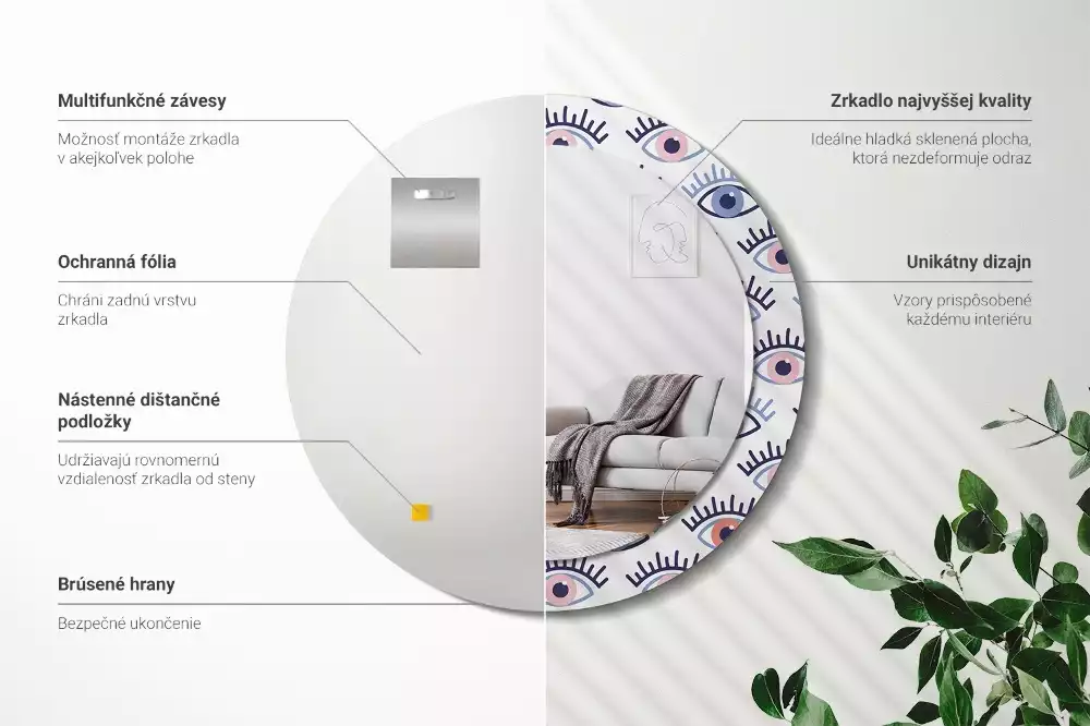 Kerek tükör fali dísz Szemek