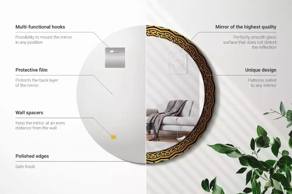 Kerek tükör fali dísz Görög dísz