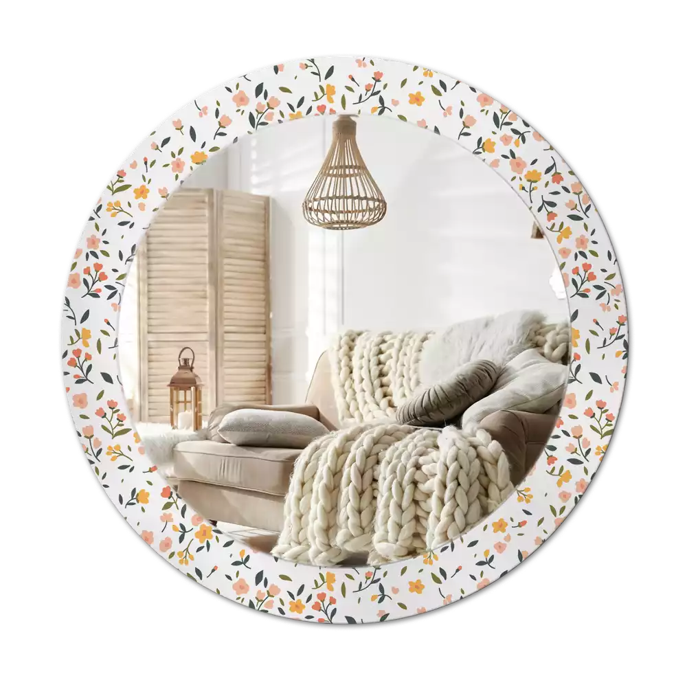 Kerek tükör fali dísz Kis virágok