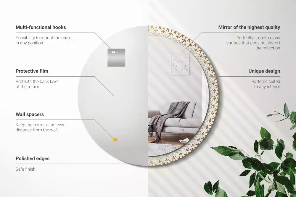 Kerek tükör fali dísz Indiai mandala