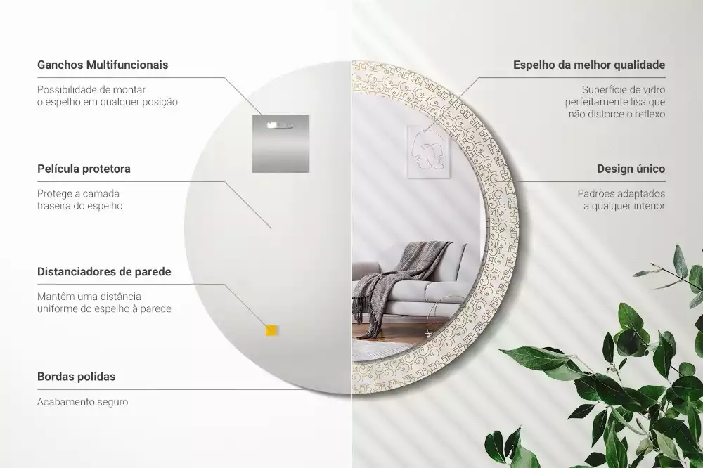 Kerek tükör fali dísz Indiai mandala