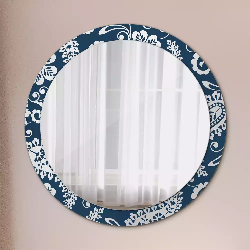 Kerek tükör fali dísz Paisley kompozíció