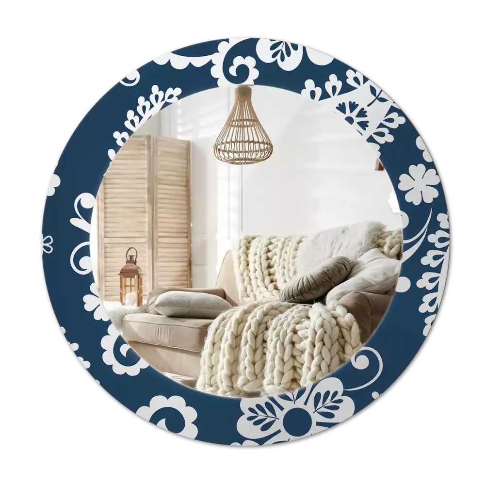 Kerek tükör fali dísz Paisley kompozíció