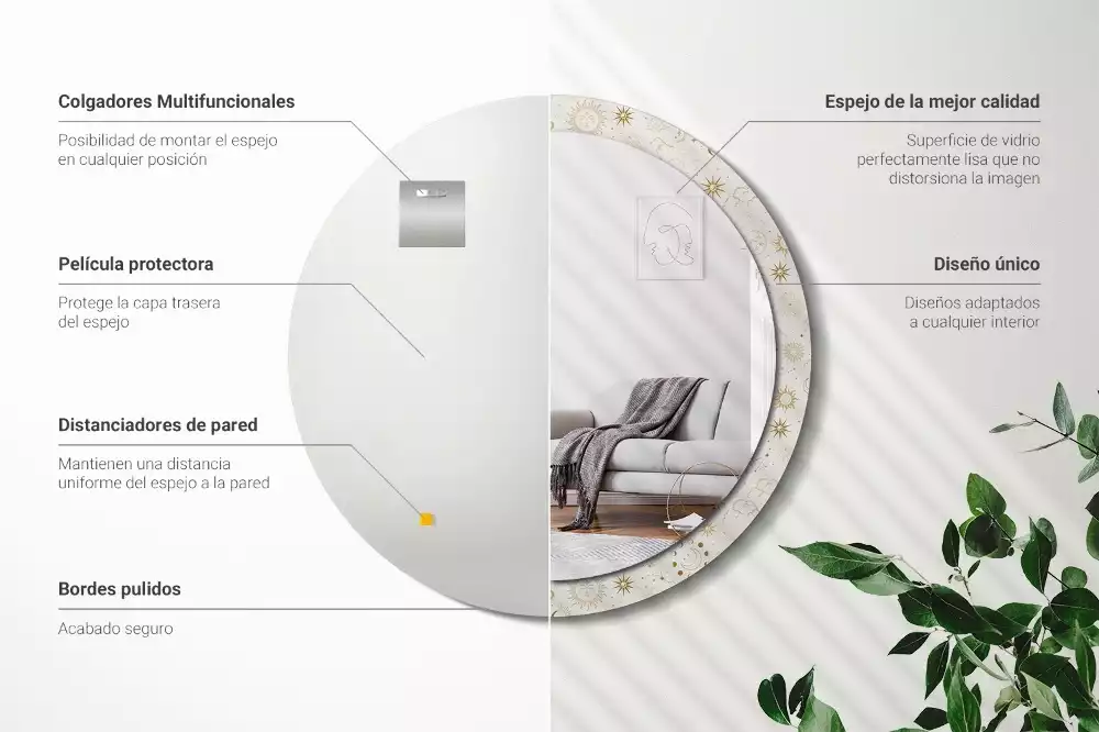 Kerek tükör fali dísz Misztikus minta