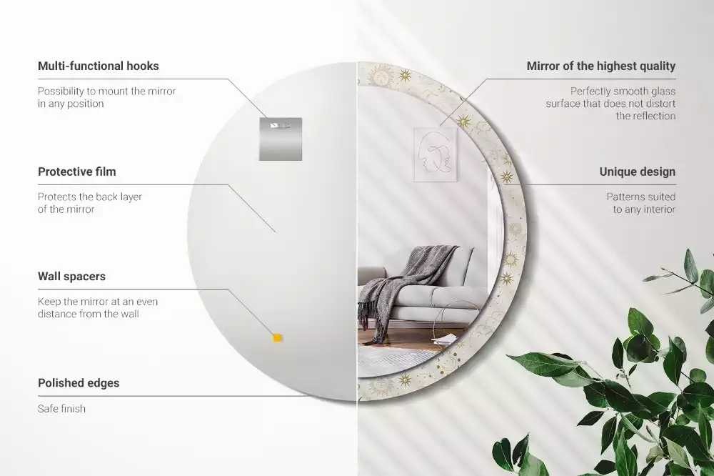 Kerek tükör fali dísz Misztikus minta