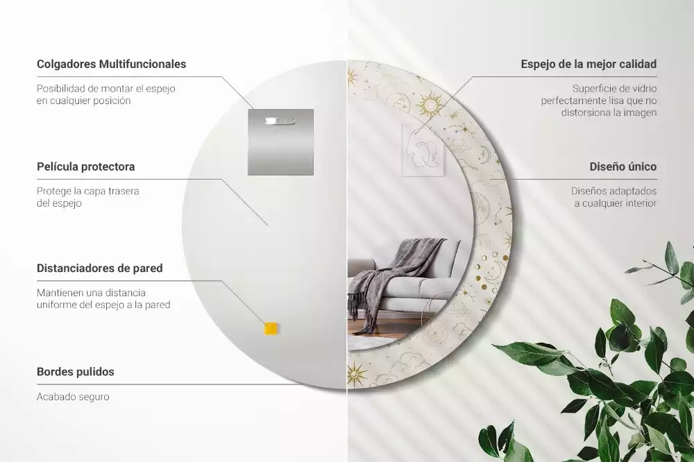 Kerek tükör fali dísz Misztikus minta