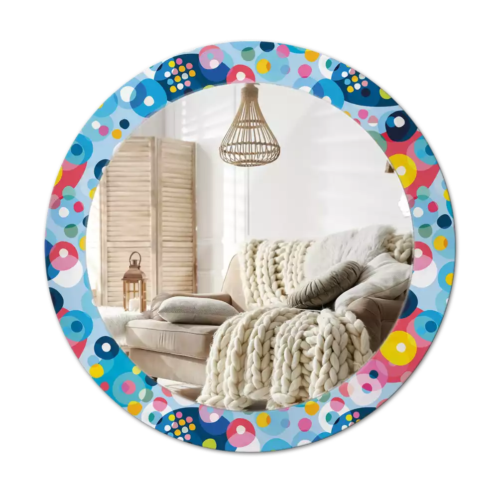 Kerek tükör fali dísz Színes kerekek