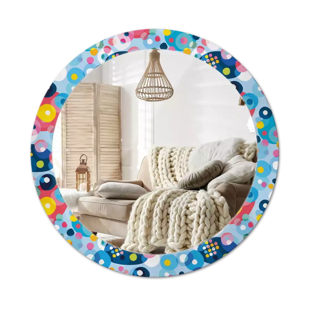 Kerek tükör fali dísz Színes kerekek