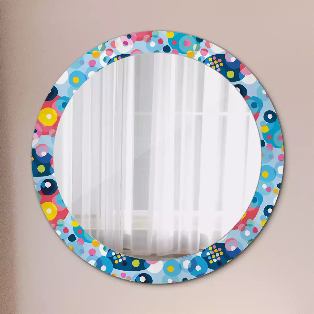 Kerek tükör fali dísz Színes kerekek