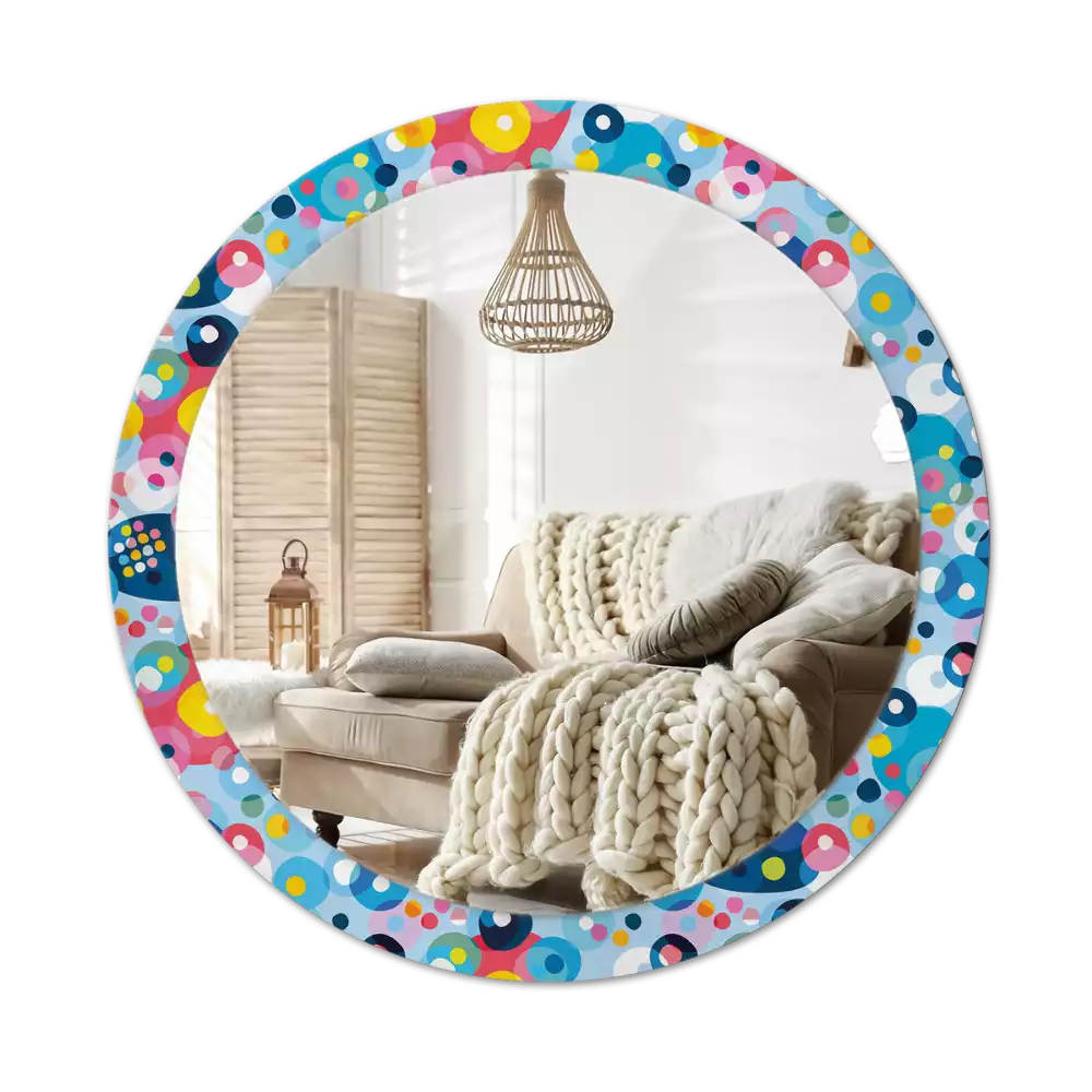 Kerek tükör fali dísz Színes kerekek