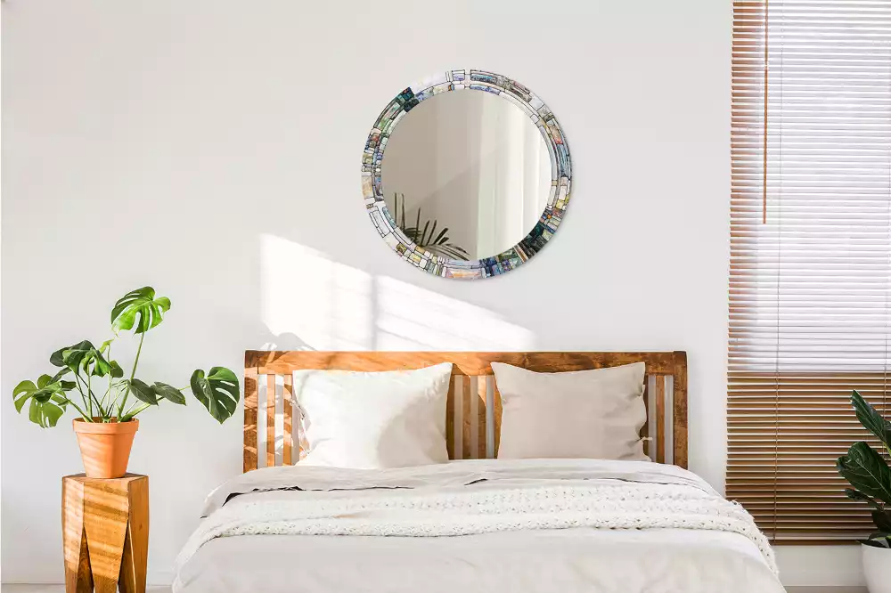 Kerek tükör fali dísz Ólomüveg