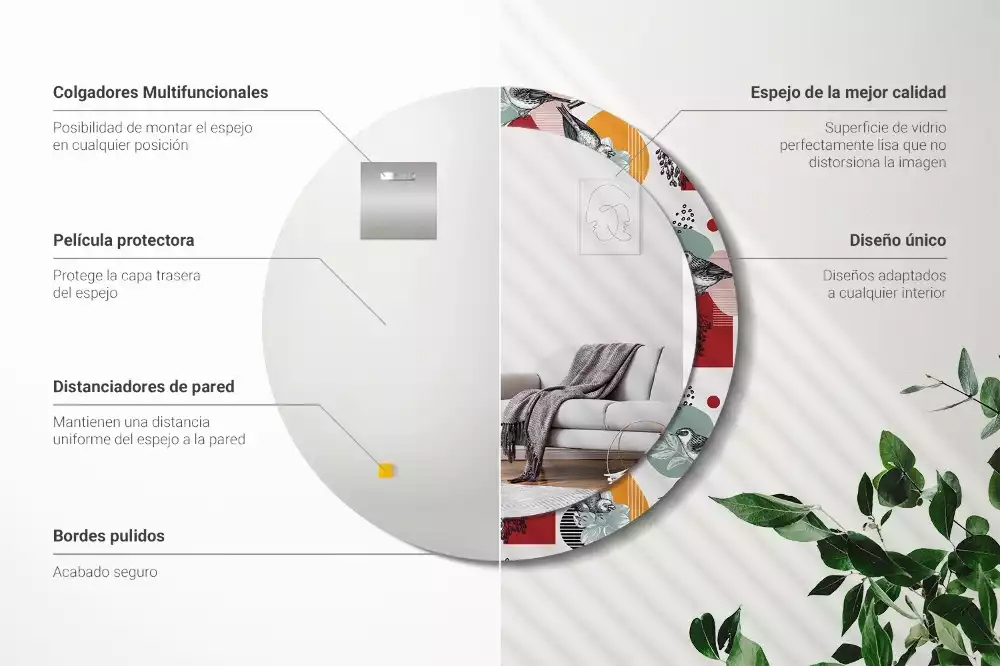 Kerek tükör fali dísz Vintage foltok