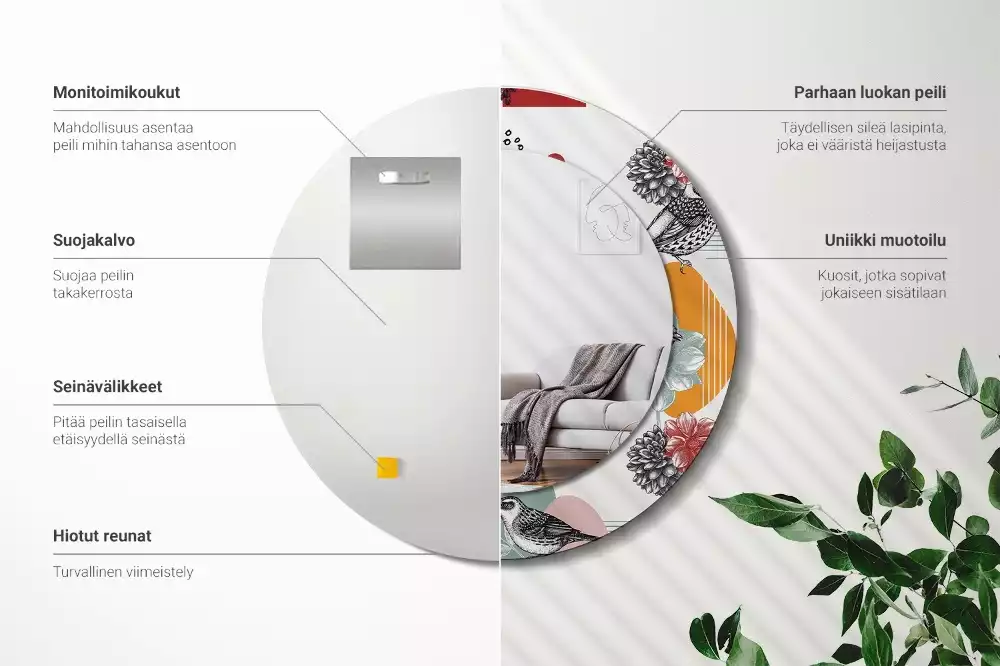 Kerek tükör fali dísz Vintage foltok