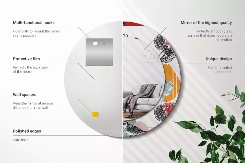 Kerek tükör fali dísz Vintage foltok