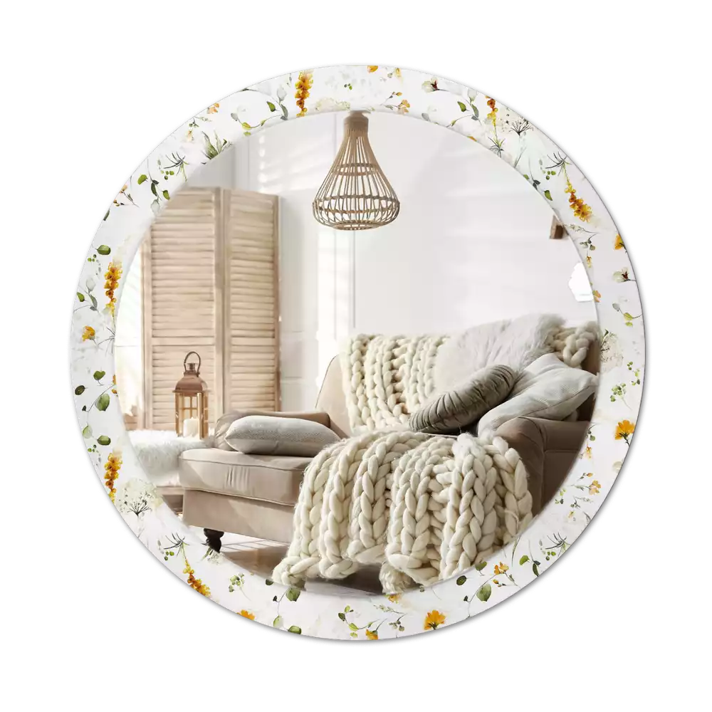 Kerek tükör fali dísz Vadvirágok