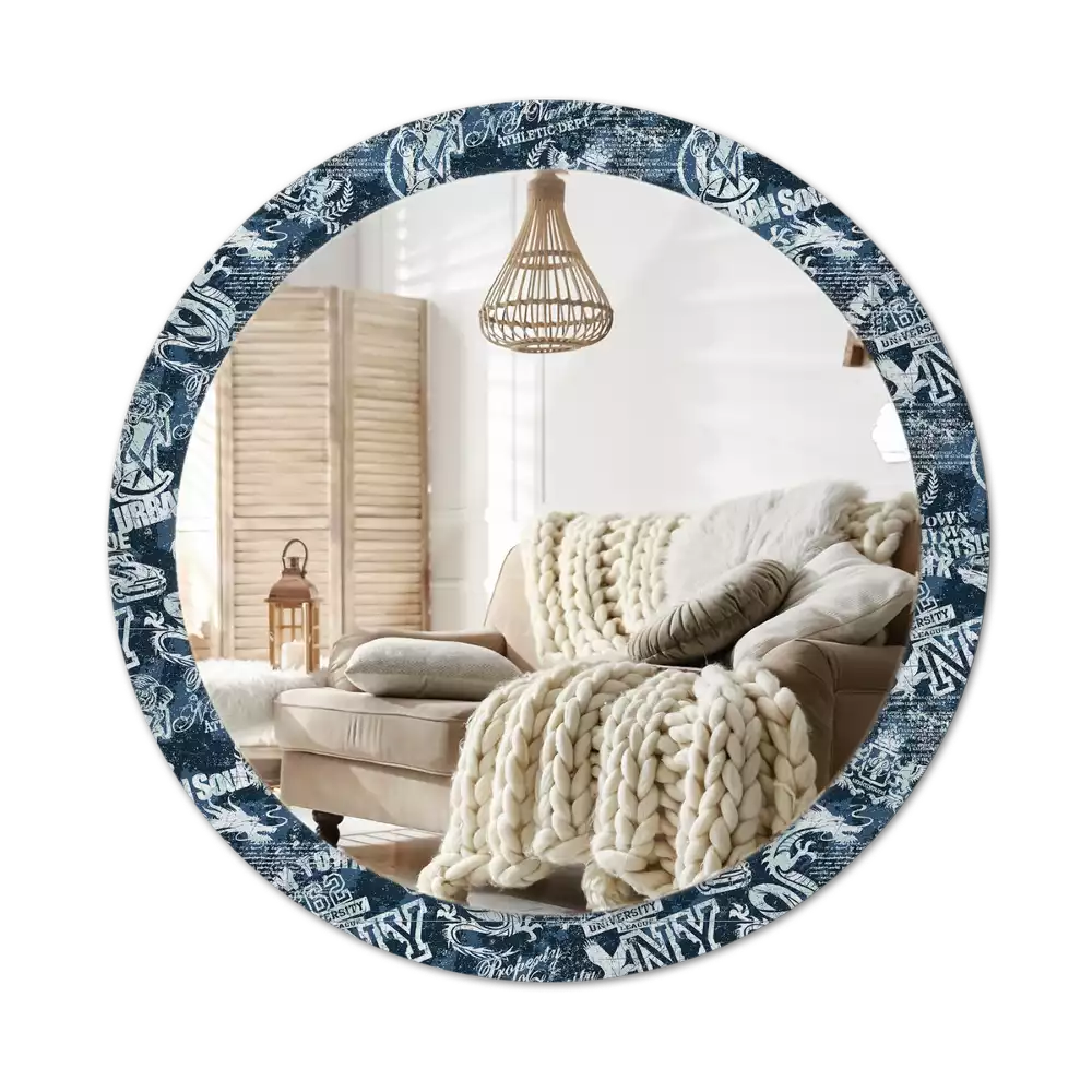 Kerek tükör fali dísz New York-i kollázs