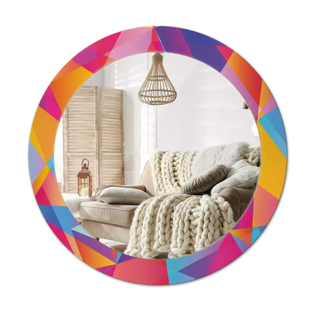 Kerek tükör fali dísz Geometriai összetétel