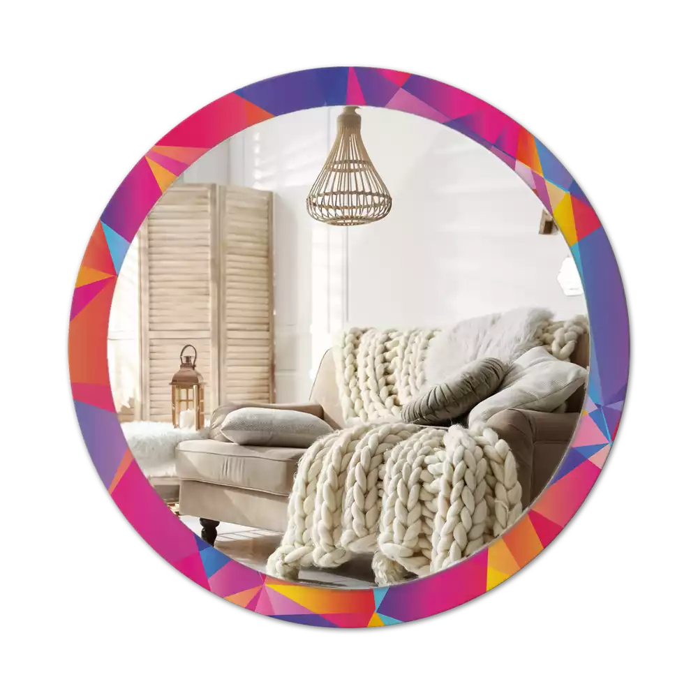 Kerek tükör fali dísz Geometriai összetétel