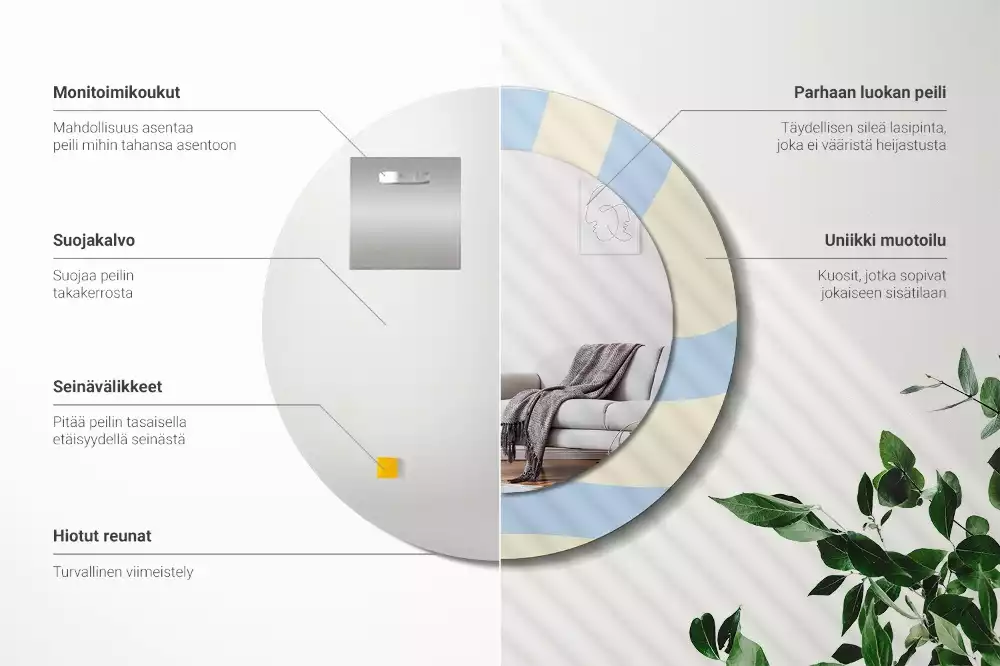 Kerek tükör fali dísz Absztrakt forma