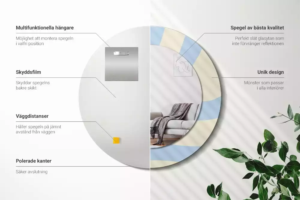 Kerek tükör fali dísz Absztrakt forma