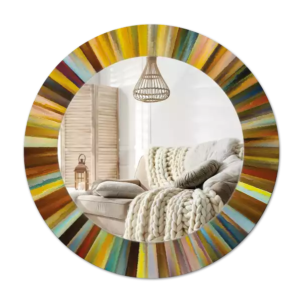 Kerek tükör fali dísz Színes sugarak