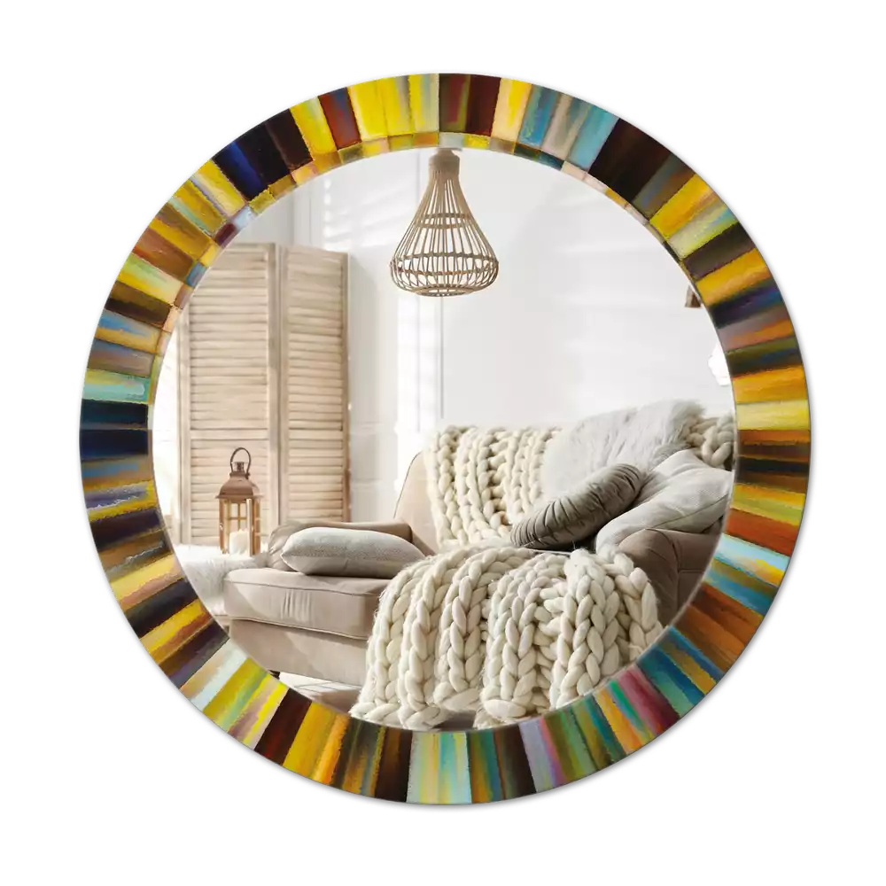Kerek tükör fali dísz Színes sugarak