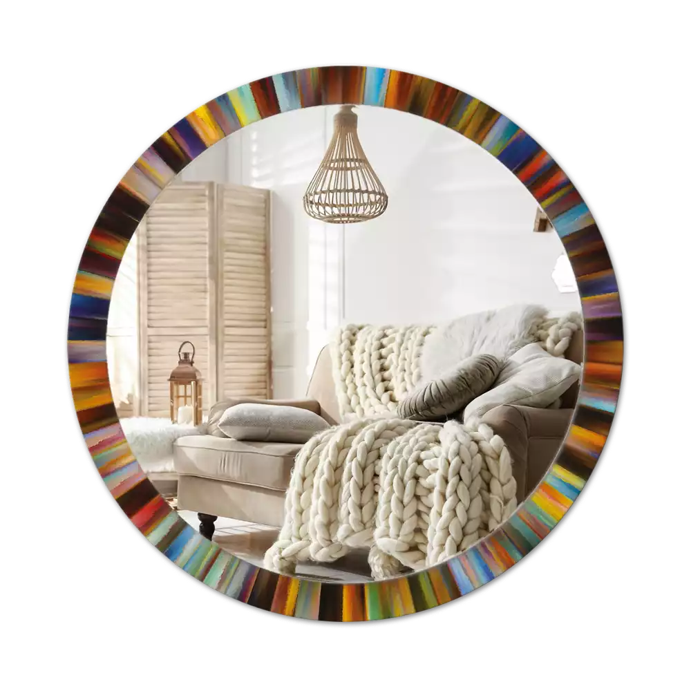 Kerek tükör fali dísz Színes sugarak